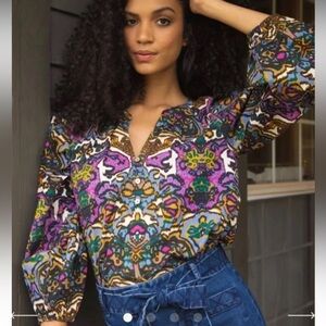 Cleobella Felicia floral Paisley Women’s blouse Size Small